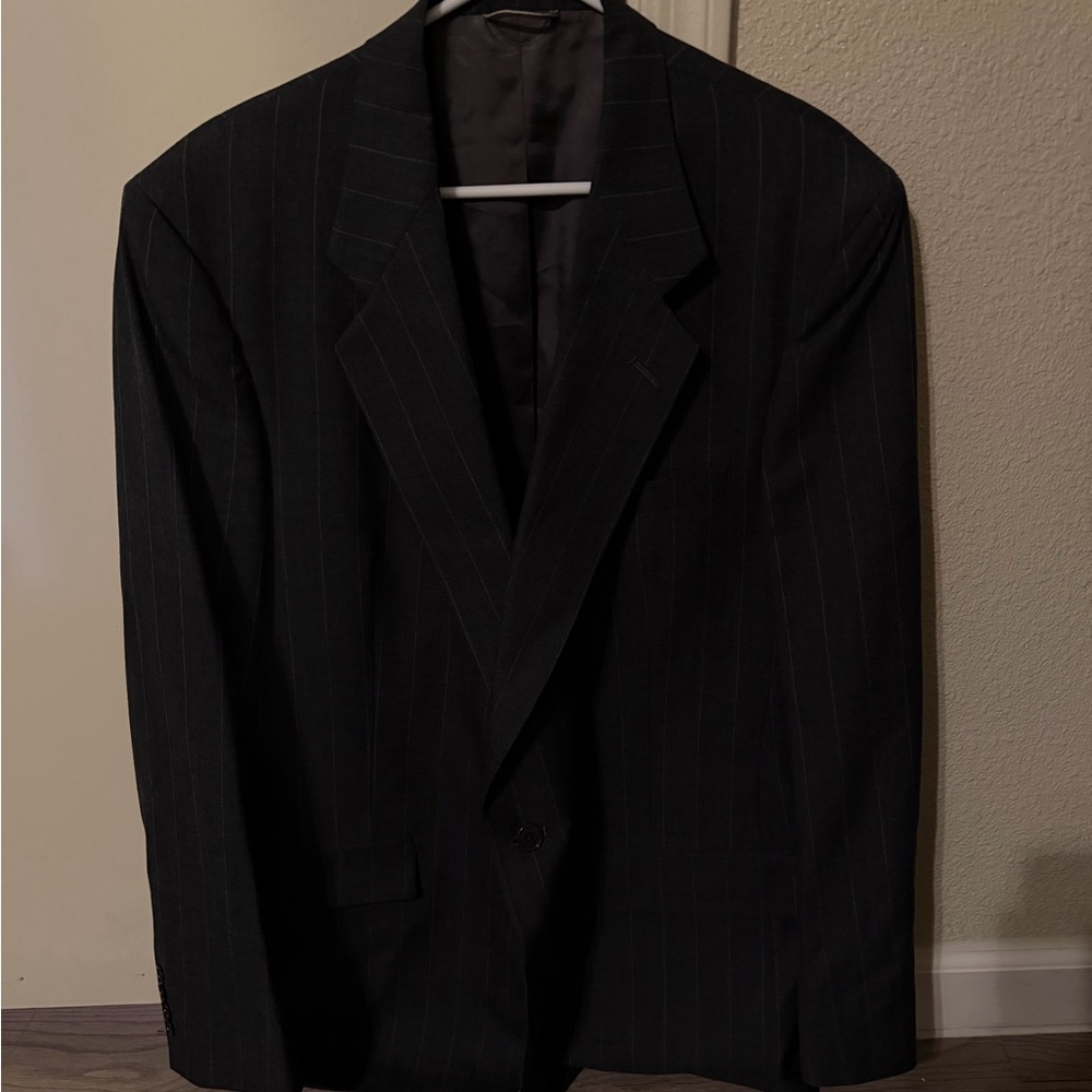 Christian Dior Monsieur Men’s Black Pinstripe Blazer Size 46L Tailored In USA
